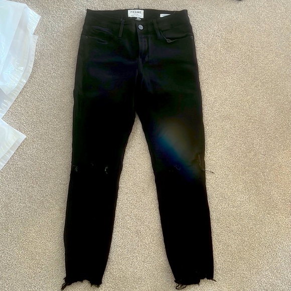Frame Denim De Jeanne Black Pant - Picture 1 of 7